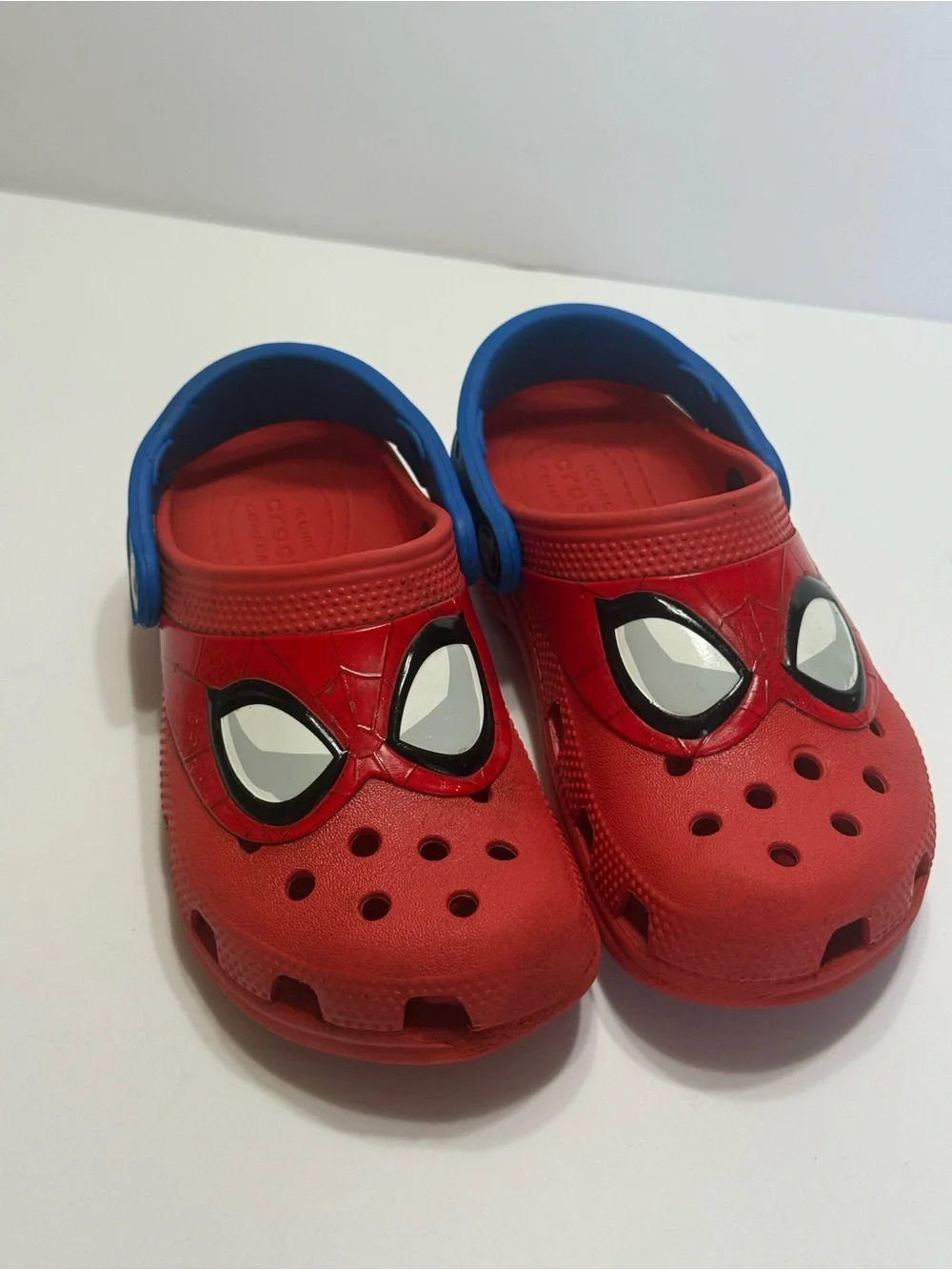 Crocs Red Spider Man Clogs with Blue Strap children’s Sz 13 C